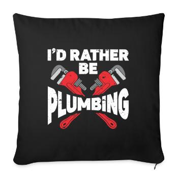 Plumber Men Father Husband Plumber - Sofa pillowcase 17,3'' x 17,3'' (45 x 45 cm) - black - Front