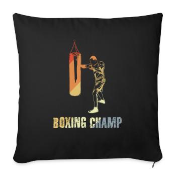 Boxing Champion - Sofa pillowcase 17,3'' x 17,3'' (45 x 45 cm) - black - Front