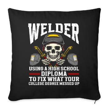 Welder Welding - Sofa pillowcase 17,3'' x 17,3'' (45 x 45 cm) - black - Front
