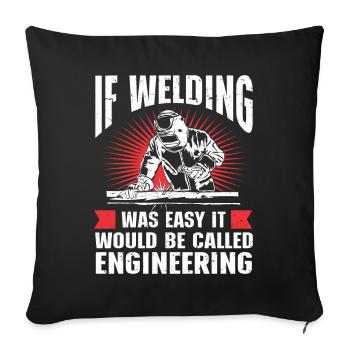 Welder Welding - Sofa pillowcase 17,3'' x 17,3'' (45 x 45 cm) - black - Front