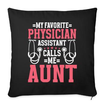 Médecin Disant École De Médecine Pa Étudiant Médecin - Housse de coussin décorative 45 x 45 cm - noir - Devant