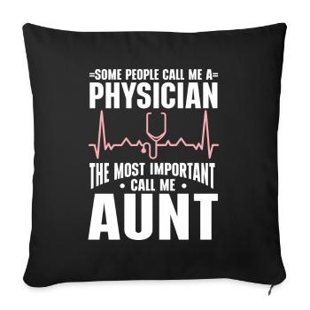 Médecin Disant École De Médecine Pa Étudiant Médecin - Housse de coussin décorative 45 x 45 cm - noir - Devant