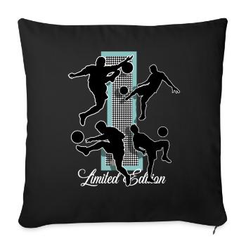 1st Birthday Football - Sofa pillowcase 17,3'' x 17,3'' (45 x 45 cm) - black - Front