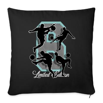 6th Birthday Football - Sofa pillowcase 17,3'' x 17,3'' (45 x 45 cm) - black - Front