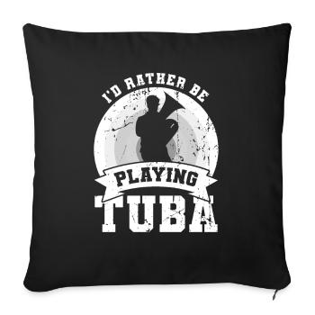 Je préfère jouer du tuba - Housse de coussin décorative 45 x 45 cm - noir - Devant