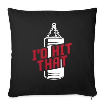 Sac de frappe de boxe Hobby Sports - Housse de coussin décorative 45 x 45 cm - noir - Devant