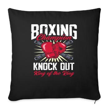 Boxe, Arts martiaux, Gant de boxe, Boxeur - Housse de coussin décorative 45 x 45 cm - noir - Devant