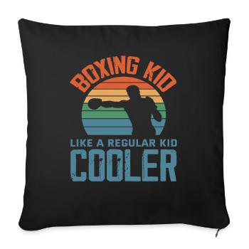 Boxe Enfant Garçon Fille - Housse de coussin décorative 45 x 45 cm - noir - Devant