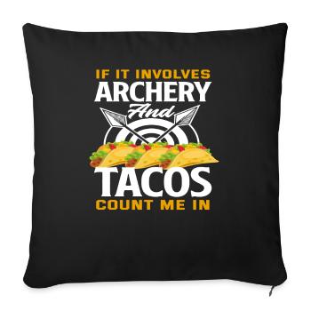 Bow Archery Tacos - Sofa pillowcase 17,3'' x 17,3'' (45 x 45 cm) - black - Front