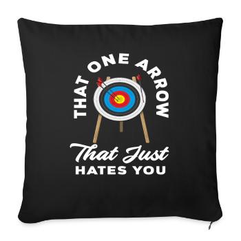 Bow Archery Archer - Sofa pillowcase 17,3'' x 17,3'' (45 x 45 cm) - black - Front