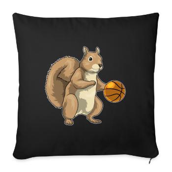 Squirrel Basketball Player Basketball - Sofa pillowcase 17,3'' x 17,3'' (45 x 45 cm) - black - Front