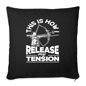 Pun Archery Bow - Sofa pillowcase 17,3'' x 17,3'' (45 x 45 cm) - black - Front