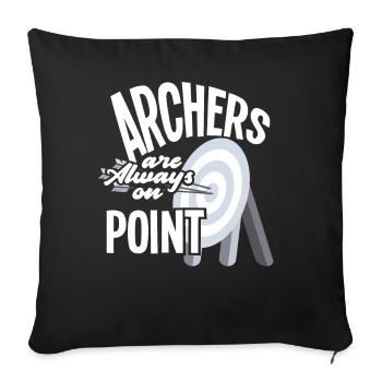 Archers Tir à l’arc Cible - Housse de coussin décorative 45 x 45 cm - noir - Devant