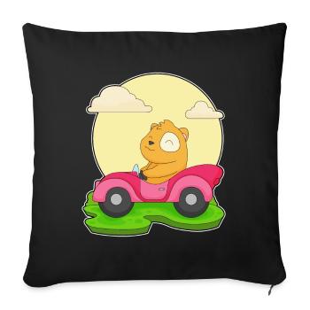 Hamster Car - Sofa pillowcase 17,3'' x 17,3'' (45 x 45 cm) - black - Front