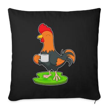 Café Tasse de Coq - Housse de coussin décorative 45 x 45 cm - noir - Devant
