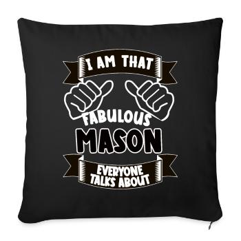 Mason drôle de dicton cadeau - Housse de coussin décorative 45 x 45 cm - noir - Devant