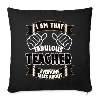 Enseignant Drôle Dicton Cadeau Éducateur - Housse de coussin décorative 45 x 45 cm - noir - Devant