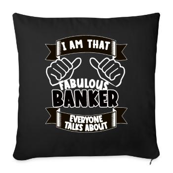 Banker Drôle Dicton Idée Cadeau - Housse de coussin décorative 45 x 45 cm - noir - Devant