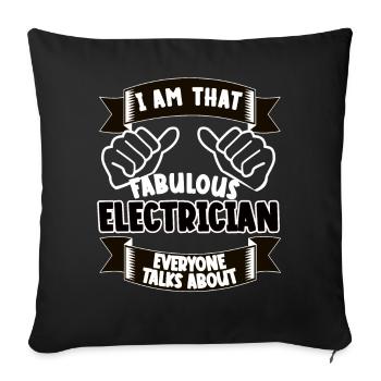 Elektriker Lustiger Spruch Geschenkidee - Sofakissenbezug 45 x 45 cm - Schwarz - Vorne