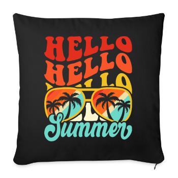 Hello Summer - Sofa pillowcase 17,3'' x 17,3'' (45 x 45 cm) - black - Front