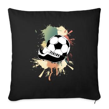 Joueur de football Joueur de football Splash de couleur - Housse de coussin décorative 45 x 45 cm - noir - Devant