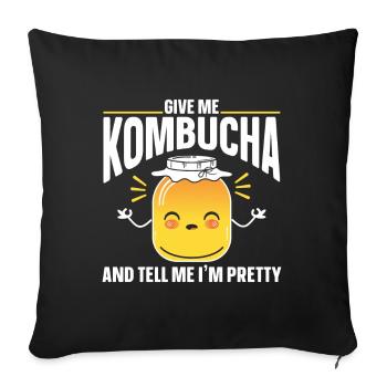 Kombucha Brewer Tea Love Kombucha Brewing - Housse de coussin décorative 45 x 45 cm - noir - Devant