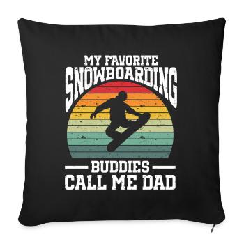 Snowboarding Art Hommes Snowboard Cooler Snowboarder - Housse de coussin décorative 45 x 45 cm - noir - Devant