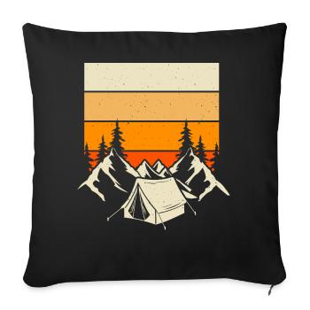 Tentes de camping - Housse de coussin décorative 45 x 45 cm - noir - Devant