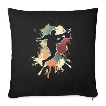 Soccer Soccer Players - Sofa pillowcase 17,3'' x 17,3'' (45 x 45 cm) - black - Front