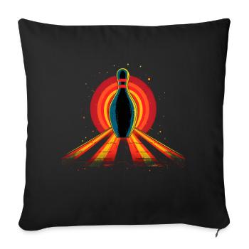 Bowling à l’ancienne - Housse de coussin décorative 45 x 45 cm - noir - Devant