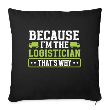 Logistician Logistics - Sofa pillowcase 17,3'' x 17,3'' (45 x 45 cm) - black - Front