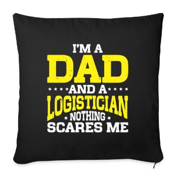 Logistician Logistics - Sofa pillowcase 17,3'' x 17,3'' (45 x 45 cm) - black - Front