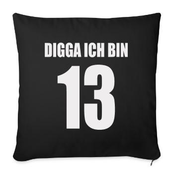 Humorvolles Geburtstagsmotiv für Teenager - Sofakissenbezug 45 x 45 cm - Schwarz - Vorne