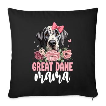 Great Dane Mama - Sofa pillowcase 17,3'' x 17,3'' (45 x 45 cm) - black - Front
