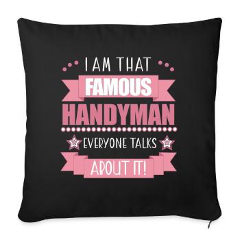 Handwerkerin Beruf Damen Geschenk - Sofakissenbezug 45 x 45 cm - Schwarz - Vorne