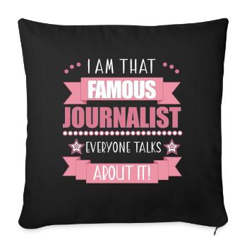 Journalist Profession Ladies Gift - Sofa pillowcase 17,3'' x 17,3'' (45 x 45 cm) - black - Front