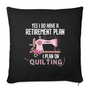 Quilter Couture Tricot Quilting - Housse de coussin décorative 45 x 45 cm - noir - Devant