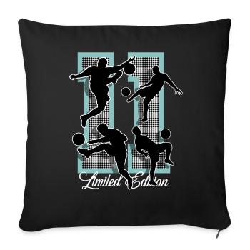 11th Birthday Football - Sofa pillowcase 17,3'' x 17,3'' (45 x 45 cm) - black - Front