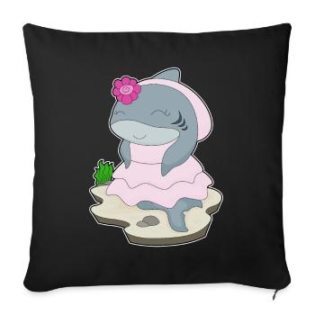 Shark Bridal Veil Wedding - Sofa pillowcase 17,3'' x 17,3'' (45 x 45 cm) - black - Front