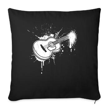 Guitar Drawing - Sofa pillowcase 17,3'' x 17,3'' (45 x 45 cm) - black - Front