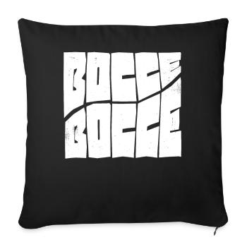 Pétanque disant boule de pétanque avec Jack Bocci jeu de pétanque - Housse de coussin décorative 45 x 45 cm - noir - Devant