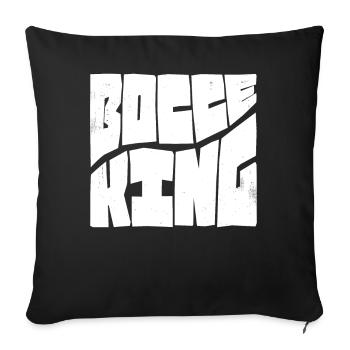 Pétanque Roi Pétanque joueur de boule avec Jack Bocci jeu - Housse de coussin décorative 45 x 45 cm - noir - Devant