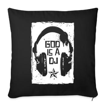Dieu est un DJ - Housse de coussin décorative 45 x 45 cm - noir - Devant