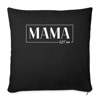 MAMA EST. 2024 - The Mami Mom Mommy Mommy Mom Birth - Sofa pillowcase 17,3'' x 17,3'' (45 x 45 cm) - black - Front