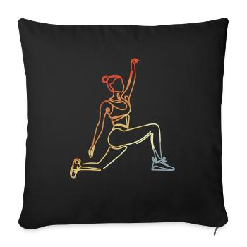 Fitness Woman Sketch - Sofa pillowcase 17,3'' x 17,3'' (45 x 45 cm) - black - Front