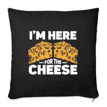 Amateur de fromage Cheese - Housse de coussin décorative 45 x 45 cm - noir - Devant