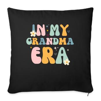 In My Grandma Era - Groovy Mother's Day - Sofa pillowcase 17,3'' x 17,3'' (45 x 45 cm) - black - Front