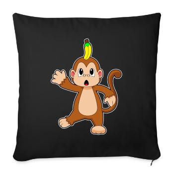 Banane Singe - Housse de coussin décorative 45 x 45 cm - noir - Devant