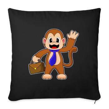 Porte-documents Monkey Entrepreneur - Housse de coussin décorative 45 x 45 cm - noir - Devant