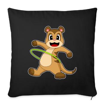 Meerkat Fitness Gymnastique Sports - Housse de coussin décorative 45 x 45 cm - noir - Devant